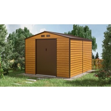 Metalinis įrankių namelis Montreal 9x10 Oak Brown