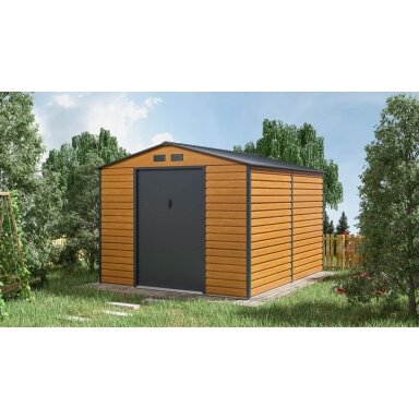 Metalinis įrankių namelis Montreal 9x10 Oak Grey