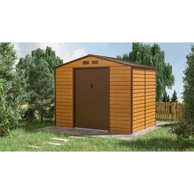 Metalinis įrankių namelis Montreal 9x6 Oak Brown