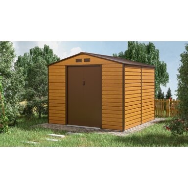 Metalinis įrankių namelis MONTREAL 9x8 Oak Brown