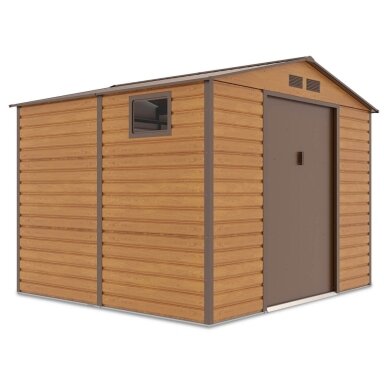 Metalinis įrankių namelis MONTREAL 9x8 Oak Brown