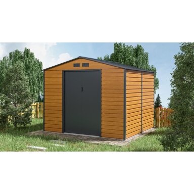 Metalinis įrankių namelis MONTREAL 9x8 Oak Grey