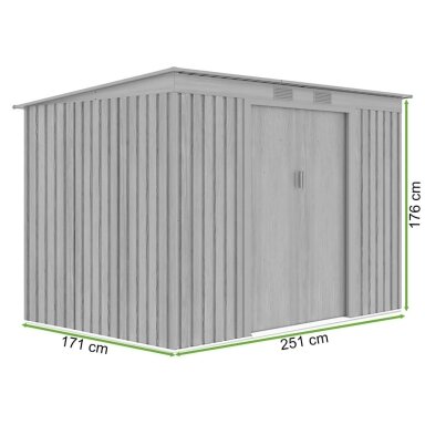 Metalinis įrankių namelis OREGON 9x6 Cold Grey