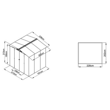 Metalinis įrankių namelis RICHMOND 7x7 Light Wood