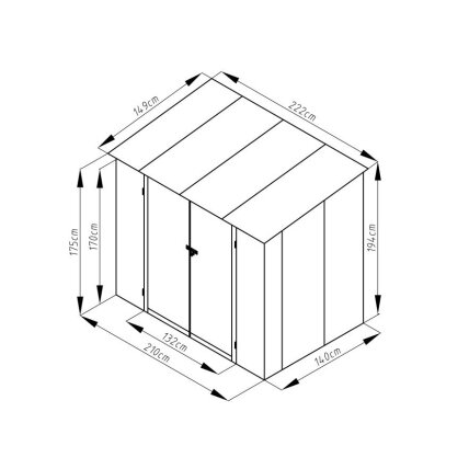 Metalinis įrankių namelis KENT 7x5 Walnut Metalinis įrankių namelis KENT 7x5 Walnut