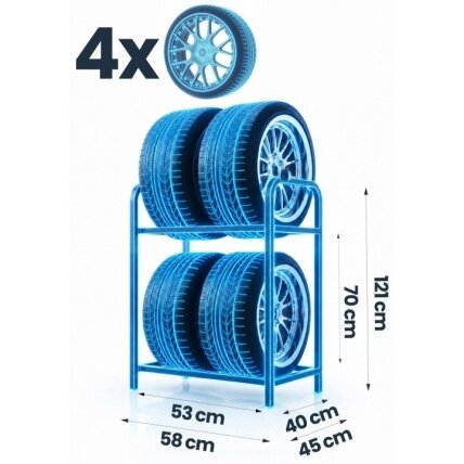 Metalinis stovas 4 padangoms Humberg HM-388, 125 kg 1 Metalinis stovas 4 padangoms Humberg HM-388, 125 kg 1