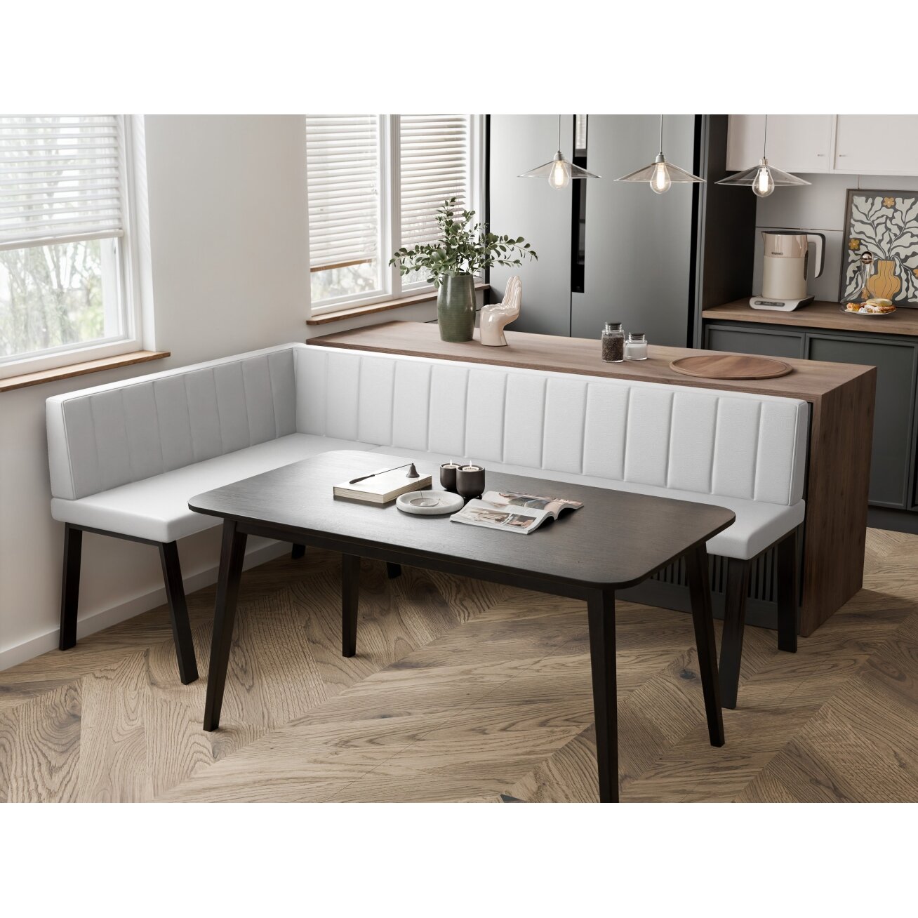 Virtuvinis kampas MONO Y Dydis: 128x168 cm , Kampo pusė: Kairė, Spalvos: Soft 17 (Balta), Apdaila: Dygsniuota nugarėlė Virtuvinis kampas MONO Y Dydis: 128x168 cm , Kampo pusė: Kairė, Spalvos: Soft 17 (Balta), Apdaila: Dygsniuota nugarėlė