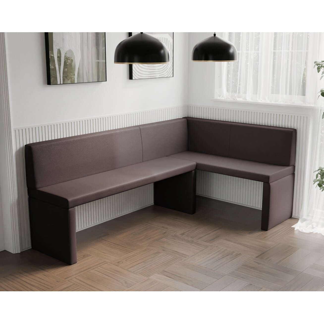 Virtuvinis kampas OWEN Kampo pusė: dešinė, Spalvos: Soft 30 (Ruda), Dydis: 142x196 cm  3
