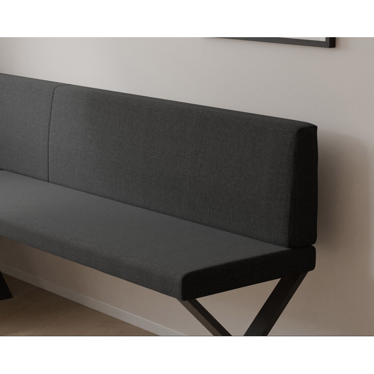Virtuvinis kampas VERO X Apdaila: Lygus, Kampo pusė: Dešinė, Spalvos: Inari 100 (Juoda), Dydis: 142x196 cm  3