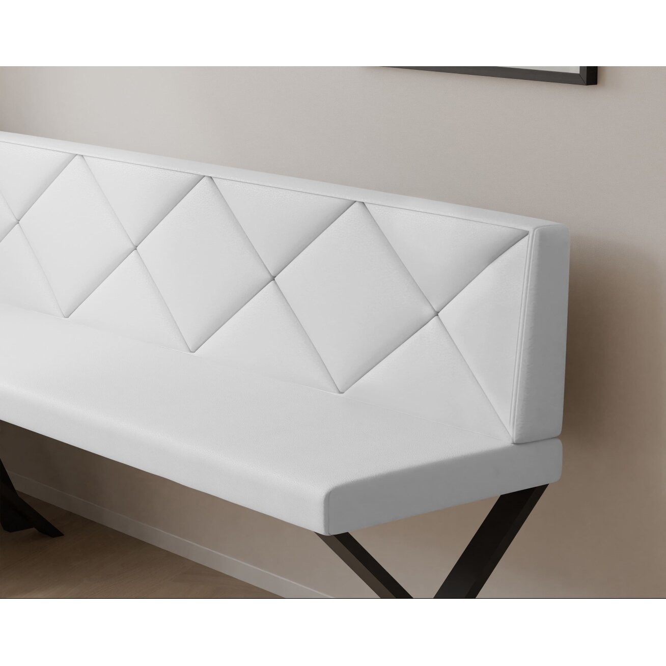 Virtuvinis kampas VERO X Kampo pusė: Dešinė, Spalvos: Soft 17 (Balta), Dydis: 142x196 cm , Apdaila: Dygsniuotas atlošas 3 Virtuvinis kampas VERO X Kampo pusė: Dešinė, Spalvos: Soft 17 (Balta), Dydis: 142x196 cm , Apdaila: Dygsniuotas atlošas 3