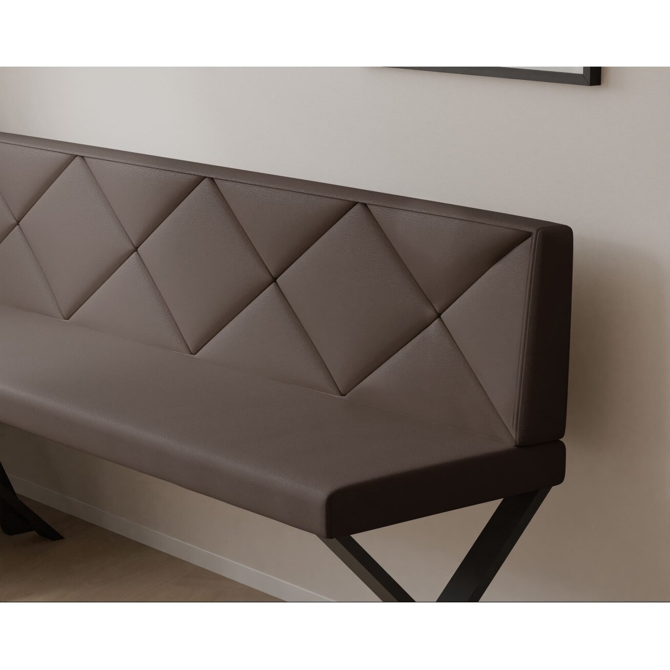 Virtuvinis kampas VERO X Dydis: 128x168 cm , Kampo pusė: dešinė, Spalvos: Soft 30 (ruda), Apdaila: dygsniuotas atlošas 3 Virtuvinis kampas VERO X Dydis: 128x168 cm , Kampo pusė: dešinė, Spalvos: Soft 30 (ruda), Apdaila: dygsniuotas atlošas 3