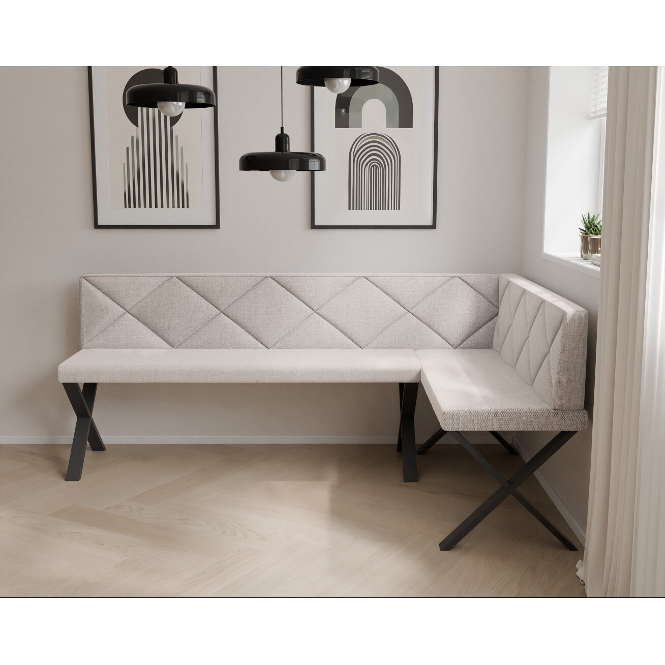 Virtuvinis kampas VERO X Kampo pusė: Dešinė, Spalva: Inari 22 (Šviesiai smėlinė), Dydis: 142x196 cm , Apdaila: Dygsniuotas atlošas 2 Virtuvinis kampas VERO X Kampo pusė: Dešinė, Spalva: Inari 22 (Šviesiai smėlinė), Dydis: 142x196 cm , Apdaila: Dygsniuotas atlošas 2