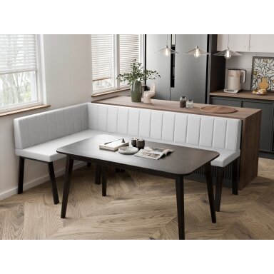 Virtuvinis kampas MONO Y Kampo pusė: Kairė, Spalvos: Soft 17 (Balta), Dydis: 142x196 cm , Apdaila: Dygsniuotas atlošas
