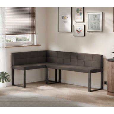 Virtuvinis kampas SANA U Kampo pusė: kairė, Spalvos: Soft 30 (ruda), Dydis: 142x196 cm , Apdaila: dygsniuotas atlošas