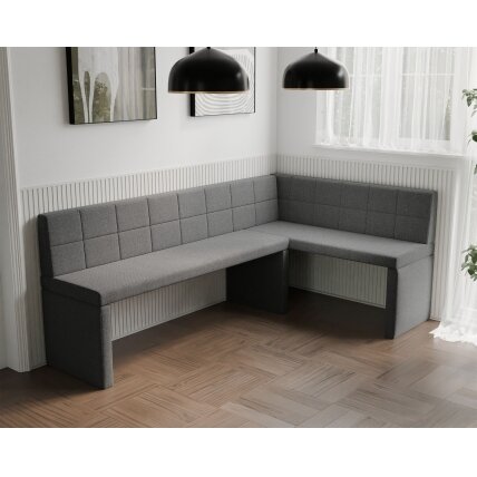 Virtuvinis kampas MELVIN Kampo pusė: Dešinė, Dydis: 142x196 cm , Spalvos: Inari 96 (Tamsiai pilka) 3