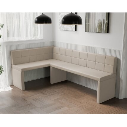 Virtuvinis kampas MELVIN Kampo pusė: Kairė, Dydis: 142x196 cm , Spalvos: Soft 18 smėlio  3