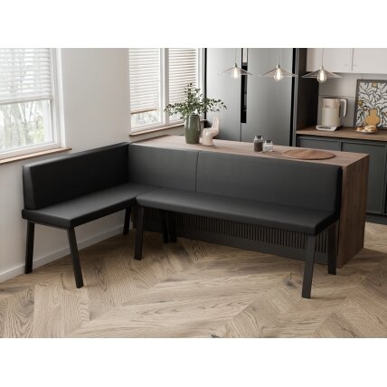 Virtuvinis kampas MONO Y Apdaila: Lygus, Kampo pusė: Kairė, Spalvos: Soft 11 (Juoda), Dydis: 142x196 cm  2
