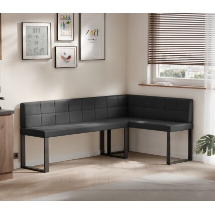Virtuvinis kampas SANA U Kampo pusė: dešinė, Spalvos: Soft 11 (juoda), Dydis: 142x196 cm , Apdaila: dygsniuotas atlošas 1 Virtuvinis kampas SANA U Kampo pusė: dešinė, Spalvos: Soft 11 (juoda), Dydis: 142x196 cm , Apdaila: dygsniuotas atlošas 1