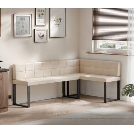 Virtuvinis kampas SANA U Kampo pusė: dešinė, Dydis: 142x196 cm , Spalva: Soft 18 smėlio , Apdaila: dygsniuotas atlošas 1 Virtuvinis kampas SANA U Kampo pusė: dešinė, Dydis: 142x196 cm , Spalva: Soft 18 smėlio , Apdaila: dygsniuotas atlošas 1