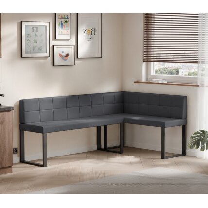 Virtuvinis kampas SANA U Kampo pusė: dešinė, Spalva: Soft 29 (pilka), Dydis: 142x196 cm , Apdaila: dygsniuota atlošo dalis 1 Virtuvinis kampas SANA U Kampo pusė: dešinė, Spalva: Soft 29 (pilka), Dydis: 142x196 cm , Apdaila: dygsniuota atlošo dalis 1
