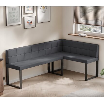 Virtuvinis kampas SANA U Kampo pusė: dešinė, Spalva: Soft 29 (pilka), Dydis: 142x196 cm , Apdaila: dygsniuota atlošo dalis 2 Virtuvinis kampas SANA U Kampo pusė: dešinė, Spalva: Soft 29 (pilka), Dydis: 142x196 cm , Apdaila: dygsniuota atlošo dalis 2