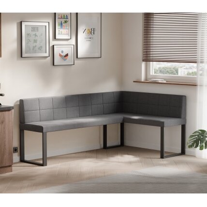 Virtuvinis kampas SANA U Dydis: 128x168 cm , Kampo pusė: Dešinė, Spalvos: Inari 96 (Tamsiai pilka), Apdaila: Dygsniuotas atlošas 1 Virtuvinis kampas SANA U Dydis: 128x168 cm , Kampo pusė: Dešinė, Spalvos: Inari 96 (Tamsiai pilka), Apdaila: Dygsniuotas atlošas 1