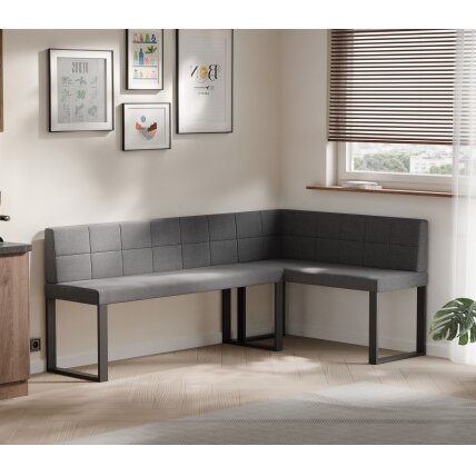 Virtuvinis kampas SANA U Kampo pusė: Dešinė, Dydis: 142x196 cm , Spalvos: Inari 96 (Tamsiai pilka), Apdaila: Dygsniuotas atlošas 1 Virtuvinis kampas SANA U Kampo pusė: Dešinė, Dydis: 142x196 cm , Spalvos: Inari 96 (Tamsiai pilka), Apdaila: Dygsniuotas atlošas 1