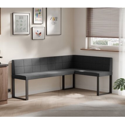Virtuvinis kampas SANA U Dydis: 128x168 cm , Kampo pusė: Dešinė, Spalvos: Inari 100 (Juoda), Apdaila: Dygsniuota atlošo dalis 1 Virtuvinis kampas SANA U Dydis: 128x168 cm , Kampo pusė: Dešinė, Spalvos: Inari 100 (Juoda), Apdaila: Dygsniuota atlošo dalis 1