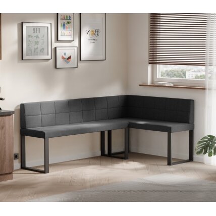 Virtuvinis kampas SANA U Kampo pusė: Dešinė, Spalvos: Inari 100 (Juoda), Dydis: 142x196 cm , Apdaila: Dygsniuotas atlošas 1 Virtuvinis kampas SANA U Kampo pusė: Dešinė, Spalvos: Inari 100 (Juoda), Dydis: 142x196 cm , Apdaila: Dygsniuotas atlošas 1