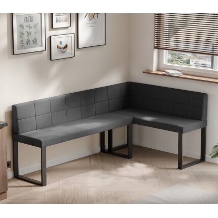 Virtuvinis kampas SANA U Kampo pusė: Dešinė, Spalvos: Inari 100 (Juoda), Dydis: 142x196 cm , Apdaila: Dygsniuotas atlošas 2 Virtuvinis kampas SANA U Kampo pusė: Dešinė, Spalvos: Inari 100 (Juoda), Dydis: 142x196 cm , Apdaila: Dygsniuotas atlošas 2