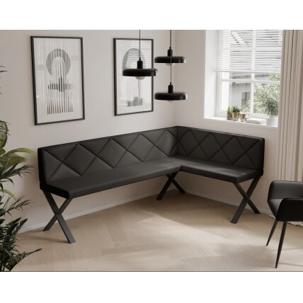 Virtuvinis kampas VERO X Dydis: 128x168 cm , Kampo pusė: Dešinė, Spalvos: Soft 11 (Juoda), Apdaila: Dygsniuota atlošo dalis 1 Virtuvinis kampas VERO X Dydis: 128x168 cm , Kampo pusė: Dešinė, Spalvos: Soft 11 (Juoda), Apdaila: Dygsniuota atlošo dalis 1