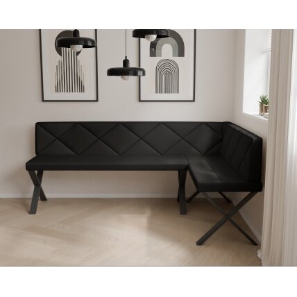 Virtuvinis kampas VERO X Dydis: 128x168 cm , Kampo pusė: Dešinė, Spalvos: Soft 11 (Juoda), Apdaila: Dygsniuota atlošo dalis 2 Virtuvinis kampas VERO X Dydis: 128x168 cm , Kampo pusė: Dešinė, Spalvos: Soft 11 (Juoda), Apdaila: Dygsniuota atlošo dalis 2