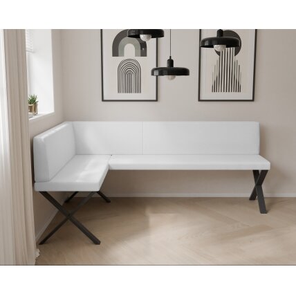 Virtuvinis kampas VERO X Dydis: 128x168 cm , Apdaila: Lygi, Kampo pusė: Kairė, Spalvos: Soft 17 (Balta) 2 Virtuvinis kampas VERO X Dydis: 128x168 cm , Apdaila: Lygi, Kampo pusė: Kairė, Spalvos: Soft 17 (Balta) 2