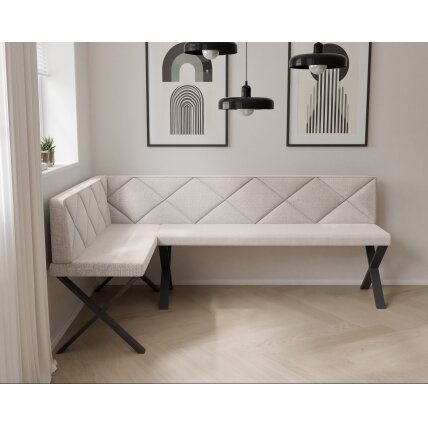 Virtuvinis kampas VERO X Kampo pusė: Kairė, Spalvos: Inari 22 (šviesiai smėlinė), Dydis: 142x196 cm , Apdaila: Dygsniuotas atlošas 2 Virtuvinis kampas VERO X Kampo pusė: Kairė, Spalvos: Inari 22 (šviesiai smėlinė), Dydis: 142x196 cm , Apdaila: Dygsniuotas atlošas 2