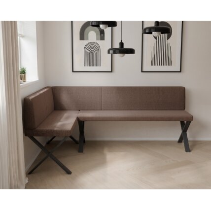 Virtuvinis kampas VERO X Apdaila: Lygus, Kampo pusė: Kairė, Dydis: 142x196 cm , Spalvos: Inari 28 (Ruda) 2