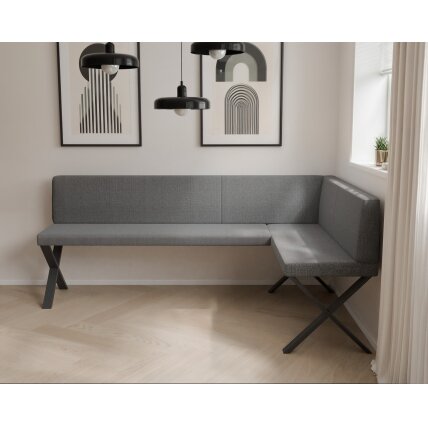 Virtuvinis kampas VERO X Dydis: 128x168 cm, Apdaila: Lygi, Kampo pusė: Dešinė, Spalvos: Inari 96 (Tamsiai pilka) 2
