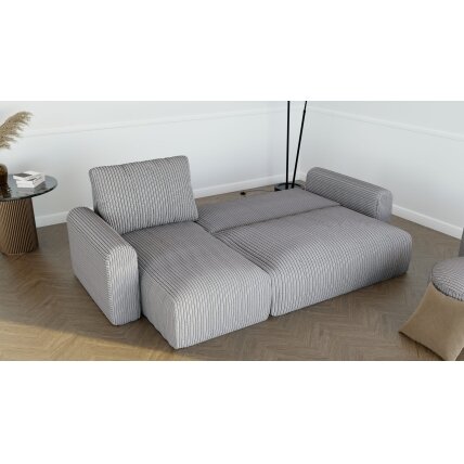 Minkštas kampinis sofa JOBO su miego funkcija ir patalynės dėže Spalvos: Poso 110 (Šviesiai pilka) 1 Minkštas kampinis sofa JOBO su miego funkcija ir patalynės dėže Spalvos: Poso 110 (Šviesiai pilka) 1