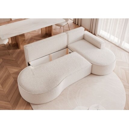 Minkštas kampas SOFIA L su miego funkcija ir patalynės dėže Kampo pusė: Dešinė, Spalvos: Abriamo 04 (Kreminė) 1 Minkštas kampas SOFIA L su miego funkcija ir patalynės dėže Kampo pusė: Dešinė, Spalvos: Abriamo 04 (Kreminė) 1