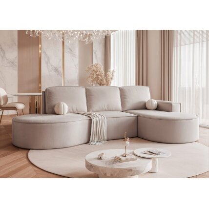 Minkštas kampas SOFIA L su miego funkcija ir patalynės dėže Kampo pusė: dešinė, Spalvos: Riviera 21 (Kreminė) Minkštas kampas SOFIA L su miego funkcija ir patalynės dėže Kampo pusė: dešinė, Spalvos: Riviera 21 (Kreminė)