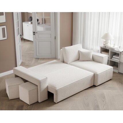 Universalus minkštas kampas PARIS su pufais Spalvos: Centaur 01 (Kreminė) 5 Universalus minkštas kampas PARIS su pufais Spalvos: Centaur 01 (Kreminė) 5