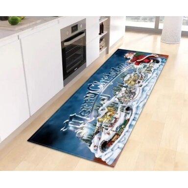 Neslystantis kilimėlis virtuvei Kalėdų Kaimas 60x180cm