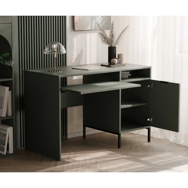 Modernus rašomasis stalas WAVE 120 cm ant kojelių Spalvos: Greenstone (žalia)