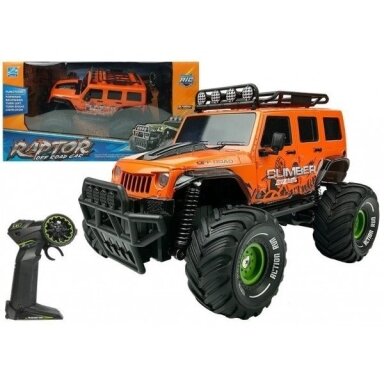 Nuotoliniu būdu valdomas Jeep visureigis 1:18 oranžinis