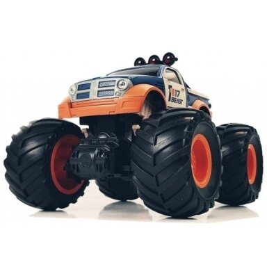 Nuotoliniu būdu valdomas visureigis pikapas Bigfoot 1:18 2.4G mėlynai-oranžinis