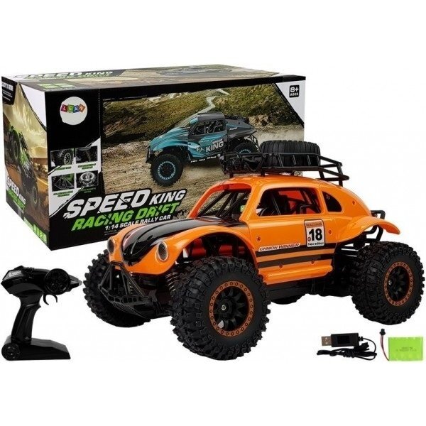 Nuotoliniu būdu valdomas bekelės automobilis 1:14 2.4G 25km/h oranžinis Nuotoliniu būdu valdomas bekelės automobilis 1:14 2.4G 25km/h oranžinis