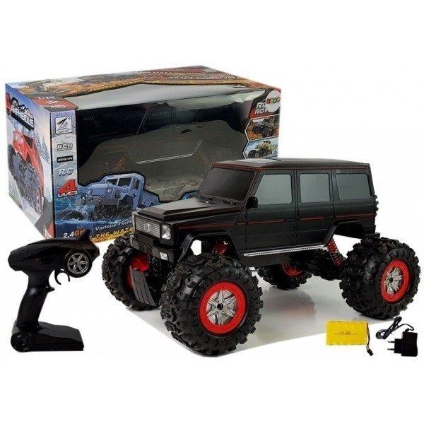 Nuotoliniu būdu valdomas visureigis amfibija 4x4 1:12 juodas Nuotoliniu būdu valdomas visureigis amfibija 4x4 1:12 juodas