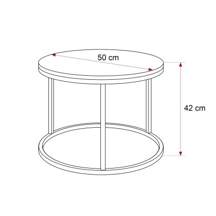 Apvalus kavos staliukas LAVO 50 cm ant balto metalinio pagrindo Spalvos: Balta / balta blizgi 5 Apvalus kavos staliukas LAVO 50 cm ant balto metalinio pagrindo Spalvos: Balta / balta blizgi 5