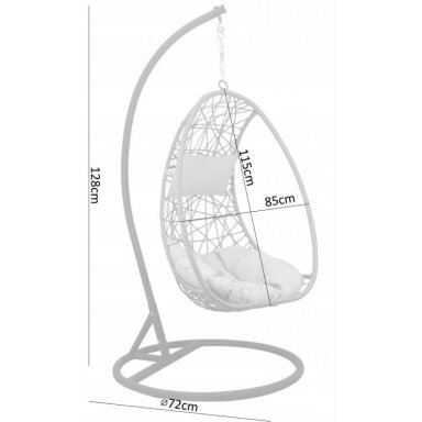 Pakabinamas Krėslas Egg Silver