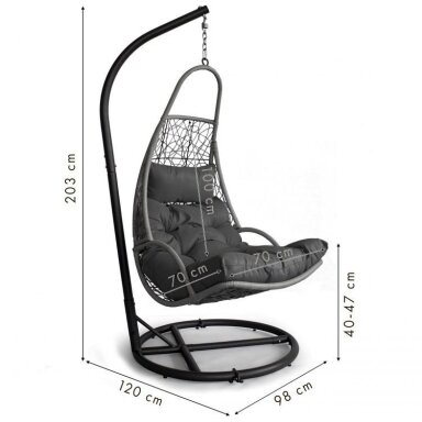 Pakabinamas krėslas HighTech pilkas