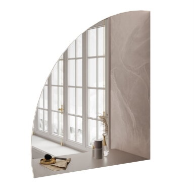 Pakabinamas veidrodis QUINNIE su LED apšvietimu, 80 × 95 cm, kairinis